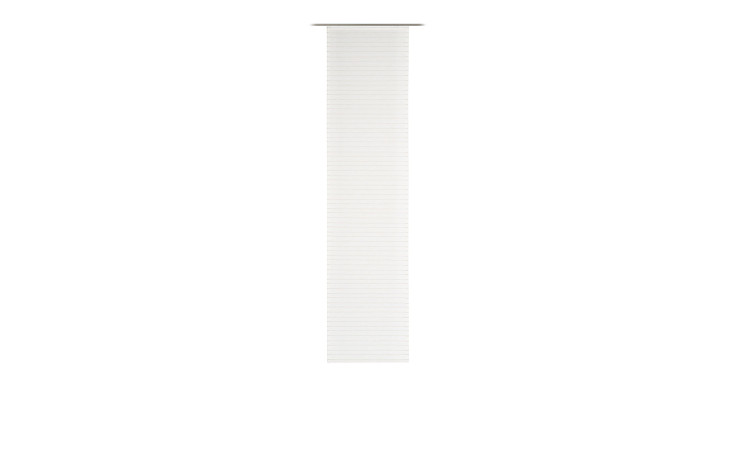 Der Schiebevorhang Merlin 60 x 245 cm von Ambiente Trendlife hängt von der Decke vor einem schlichten weißen Hintergrund.