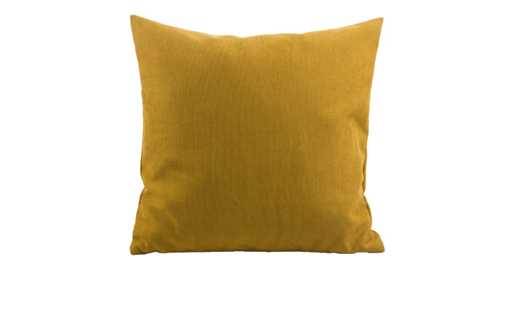 Eine Ambiente Trendlife Kissenhülle Dante 40 x 60 cm in Senf Gelb vor einem schlichten weißen Hintergrund.