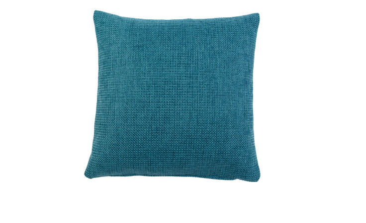Ambiente Trendlife Kissenhülle Dallas 60x60 cm, petrolblau, strukturierte Synthetikfaser auf weißem Grund.