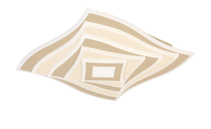 LED-Deckenleuchte Hero 50 cm von Fischer-Honsel: wellenförmiges, quadratisches Design in grau/weiß, inkl. Glühbirne.