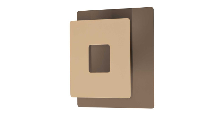 Fischer-Honsel LED-Wandleuchte Hennes 18 cm: Zwei versetzte Quadrate, greige & braun, mit Ausstanzung; Leuchtmittel inkl.