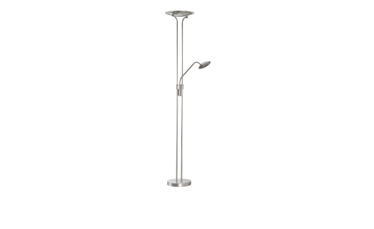 Fischer-Honsel LED-Stehleuchte Tallri 180 cm, modern silberfarben, Metall, mit Leselicht & Leuchtmittel inkl.