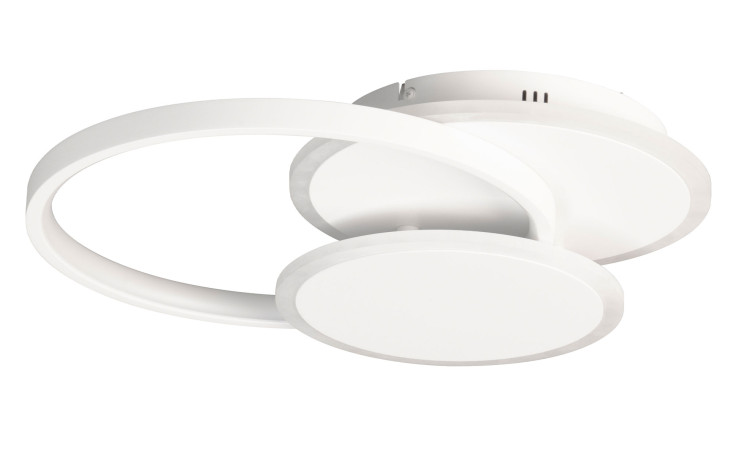 Fischer-Honsel LED-Deckenleuchte Tomo 40 cm: moderne weiße Deckenleuchte mit 2 LED-Panels, Metallrahmen, inklusive Leuchtmittel.