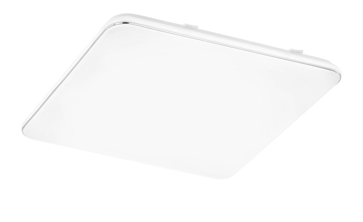 LED-Deckenleuchte Aldo von Fischer-Honsel, quadratisch, weißer Kunststoff, LED inklusive Leuchtmittel; Abbildung von unten auf weiß.