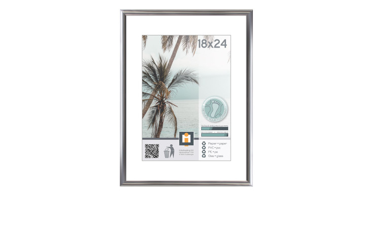 Intertrading Kunststoffrahmen Kyoto 18x24 cm mit Palmenfoto, abgebildet auf weißem Hintergrund.