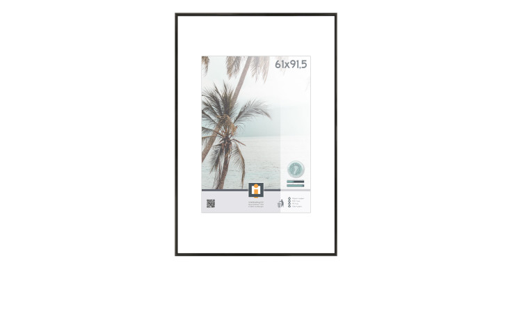Intertrading Kunststoffrahmen Kyoto 61x91,5 cm mit Glasvorderseite und Kunststoffrückseite, Palmen am Meer Motiv.