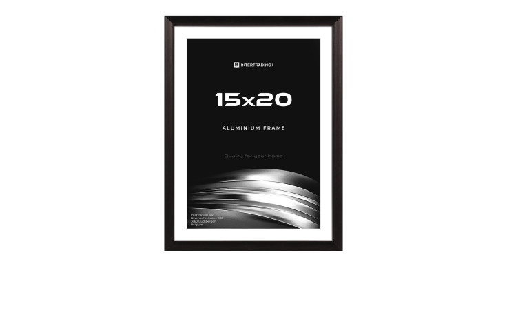 Metall-Bilderrahmen Toledo 15 x 20 cm, modern mit abstrakten silbernen Akzenten auf der Einlage.
