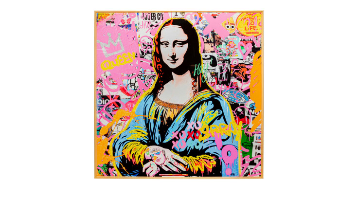 Gerahmtes La Viva Woman 100 x 100 cm in bunt