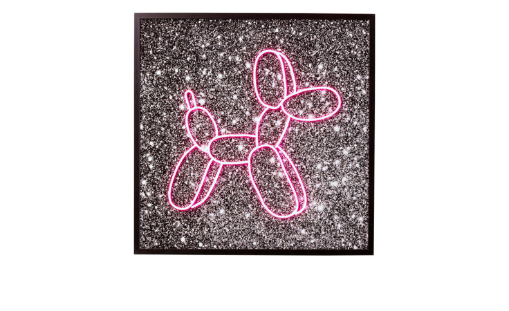 Glasbild  Balloon Dog LED mehrfarbig