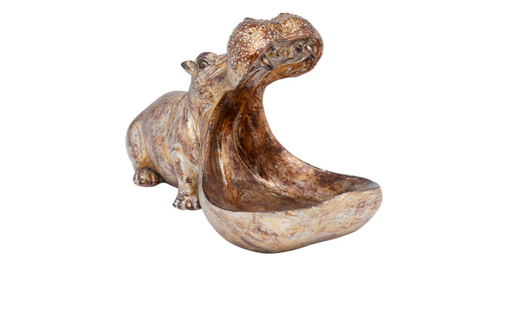 Deko Nilpferd Hippo 27 cm hoch, in braun