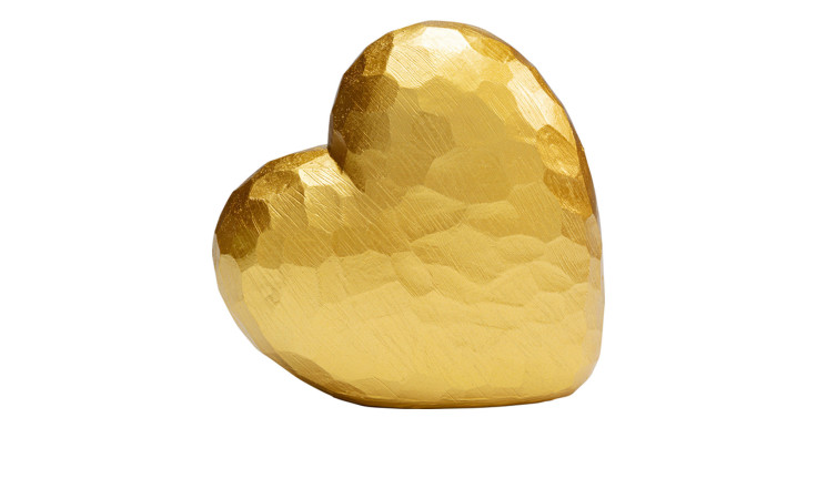 Deko-Herz Heart 14 cm hoch in gold