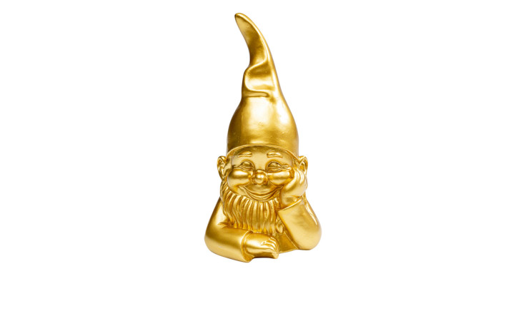 Deko-Zwerg 21 cm hoch in goldfarben