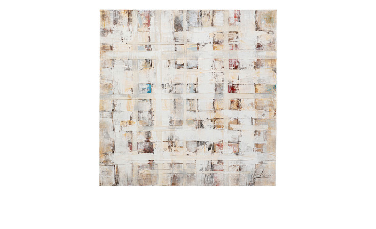 Leinwandbild Treccia 120 x 120 cm in beige / grau