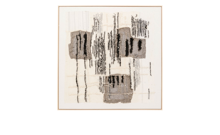 Gerahmtes Bild Cucito 122,6 x 122,6 cm in beige / grau