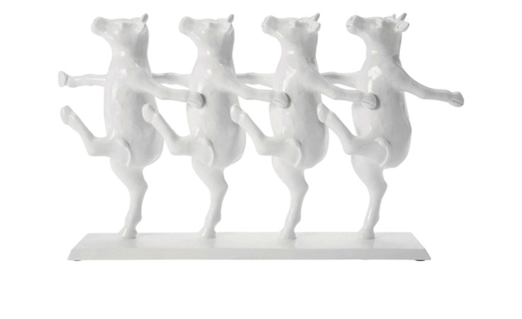 Deko-Kühe Dancingcows 23 cm in Weiß