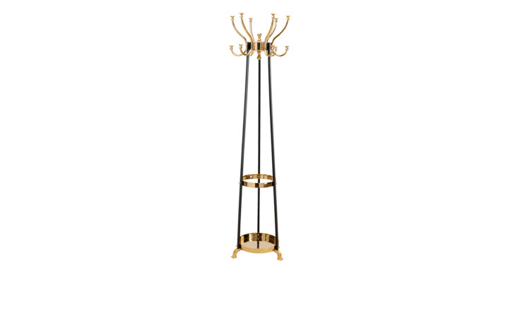 Garderobenständer Luna 166 cm in Gold / Schwarz