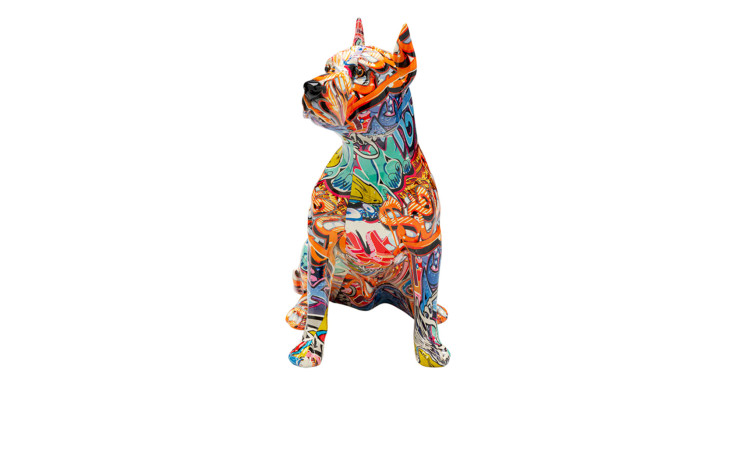 Deko-Hund Grafittidog 40,5 cm in einer bunten Ausführung