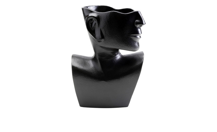 Vase Rostro 27 cm in Schwarz