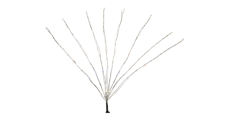 LED-Lichterkette 80 cm in Silberfarben mit schwarzem Sockel, ausladenden Zweigen und Leuchtmittel inklusive.