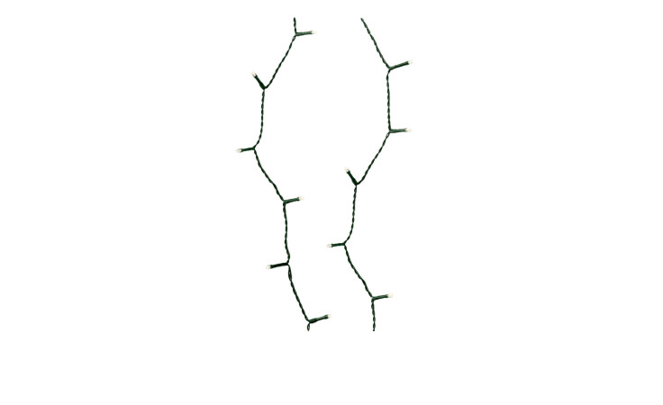 LED-Lichterkette 5 m mit grünem Kabel.