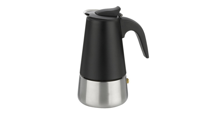 Espressobereiter Ferrara für 4 Tassen, in schwarz und aus Edelstahl