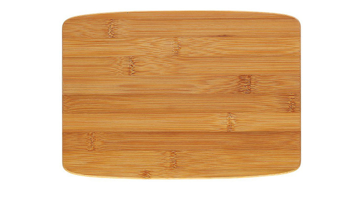 Schneidebrett Katana 20 x 1,2 x 28 cm, rechteckig, Braun, mit abgerundeten Ecken auf weißem Hintergrund.