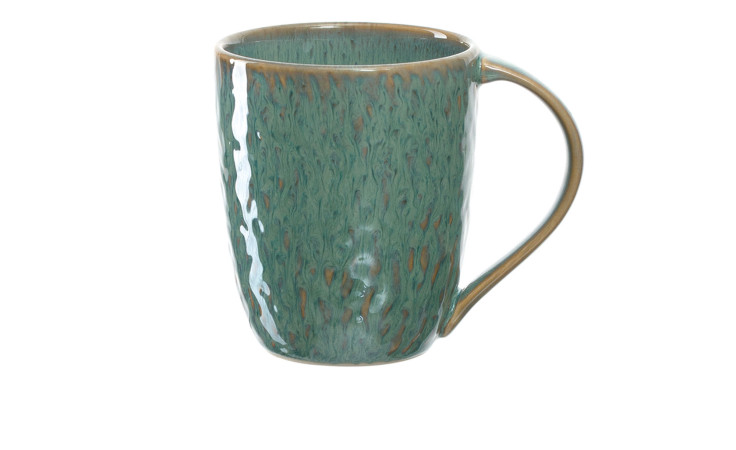 Die Leonardo Tasse Matera 430 ml zeichnet sich durch grün-braune Glasur, große Henkel und stilvolles Design aus.