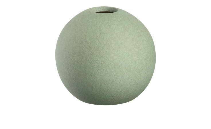 Leonardo Vase Bolla 7 cm: runde grüne Keramikvase mit strukturierter Oberfläche, kleine Öffnung, auf weißem Hintergrund.