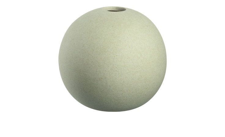 Die Leonardo Vase Bolla 9 cm ist eine runde, glatte, hellbeige Keramikvase auf weißem Hintergrund.