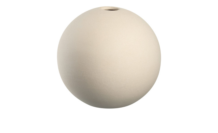 Vase Bolla 11 cm von Leonardo, eine beigefarbene Keramikvase mit runder, matter Oberfläche und kleiner Öffnung, auf weißem Hintergrund.