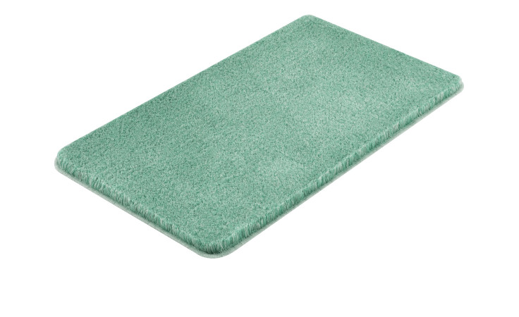 Der Badteppich Relax 60 x 100 cm von Kleine Wolke ist ein mintgrüner, rechteckiger Badteppich mit abgerundeten Ecken.