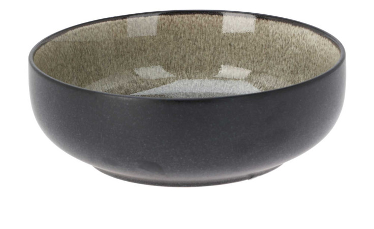 Die Müslischale 750 ml hat ein dunkles, mattes Äußeres und ein glänzendes, beiges Inneres auf weißem Hintergrund.