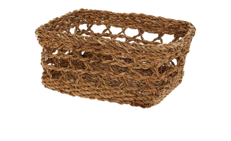 Korb 31 x 15 x 21 cm in Natur Braun, ideal als Dekoration oder Zubehör, platziert auf einem weißen Hintergrund.