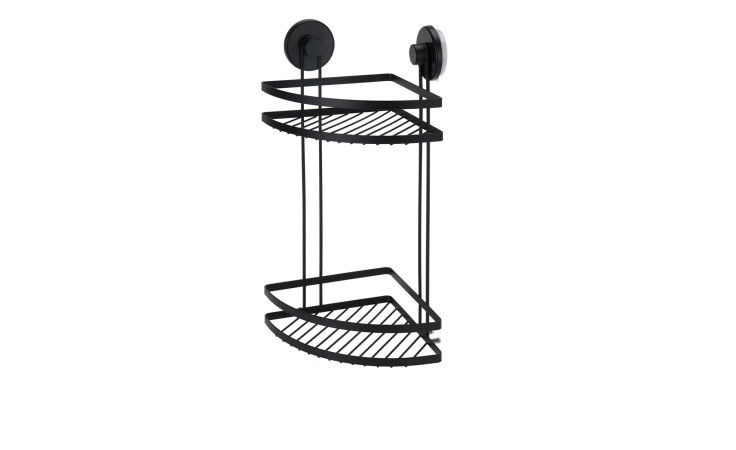 Badezimmerregal 26 x 18 x 37 cm-zweistöckig, mit Saugnäpfen für stilvolle Aufbewahrung im Bad.