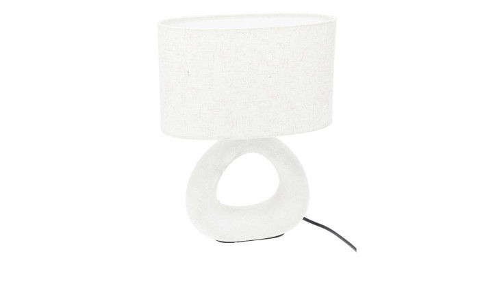 Die Tischleuchte 12,5 x 33,5 cm ist eine moderne weiße Lampe mit ovalem Sockel - ideal als stilvolles Deko-Accessoire.