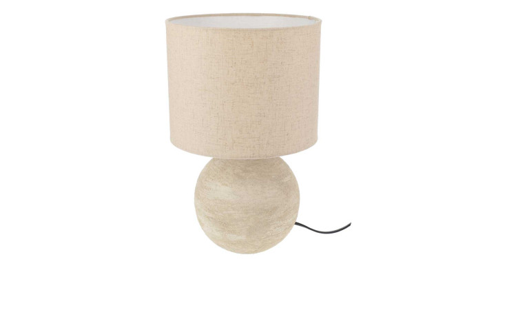 Tischleuchte 23 x 36,5 cm: Beigefarbene Lampe mit cremefarbenem, strukturiertem Sockel und Stoffschirm, passend für Standard-Glühbirnen - perfekt für Dekorationen.