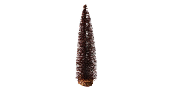 Der Weihnachtsbaum 50 cm in Braun steht aufrecht vor einem weißen Hintergrund.