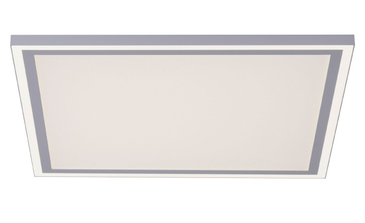LED-Deckenleuchte Einfassung von Leuchten Direkt, Kunststoff, weißer Center, grauer Rand, Leuchtmittel inkl.