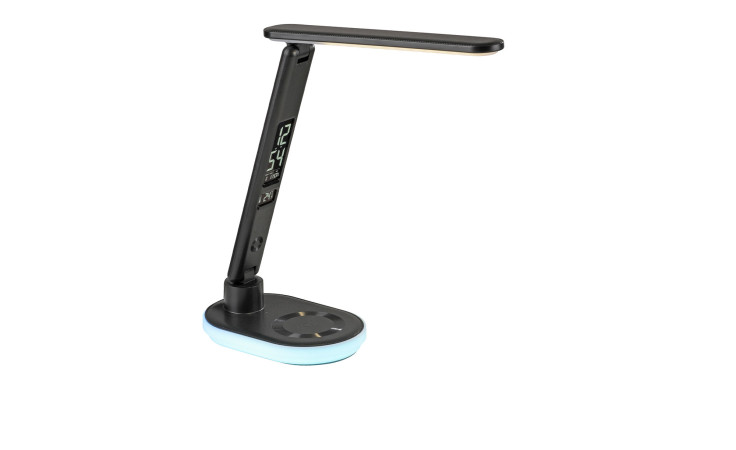 LED-Tischleuchte Tina 54 cm aus Kunststoff mit Digitalanzeige, Touch-Bedienung und Leuchtmittel inklusive.
