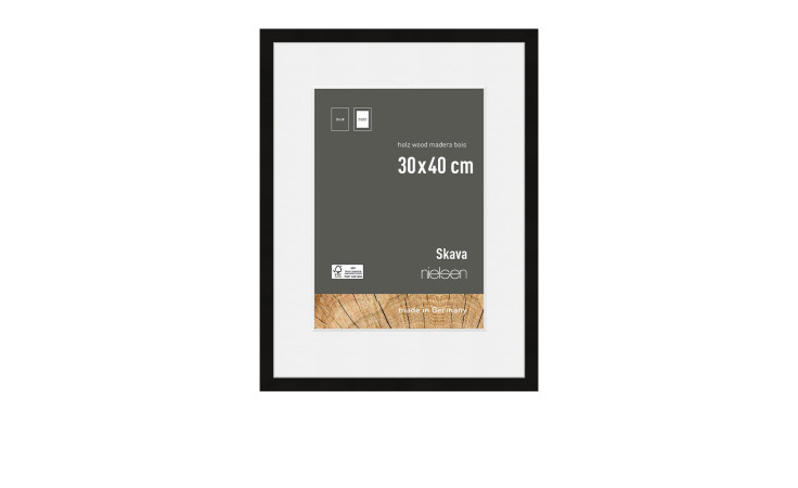 Holz-Bilderrahmen Skava 30 x 40 cm in schwarz.