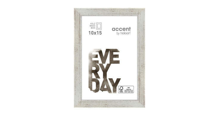 Holz-Bilderrahmen Zoom 10 x 15 cm in silber.