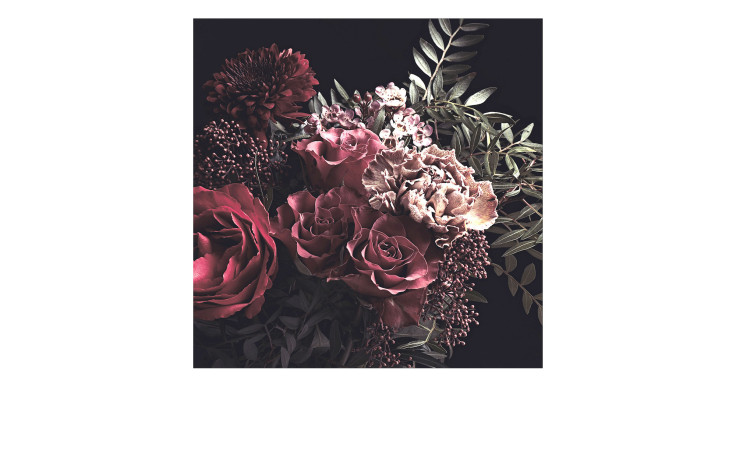 Glasbild Baroque Flowers 30 x 30 cm. Glasbild mit dem Thema - Floral.