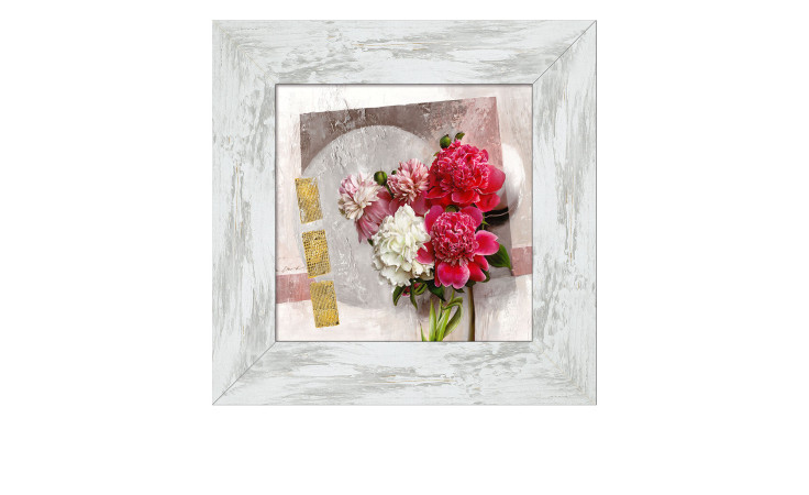 Rahmenbild Ornaments with Peonies 44 x 44 cm. Rahmenbild mit dem Thema - Blumen.