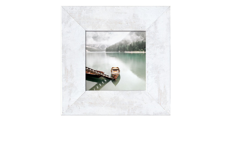 Framed-Art Bootsfahrt auf Bergsee 34 x 34 cm. Rahmenbild mit dem Thema - Bergsee.