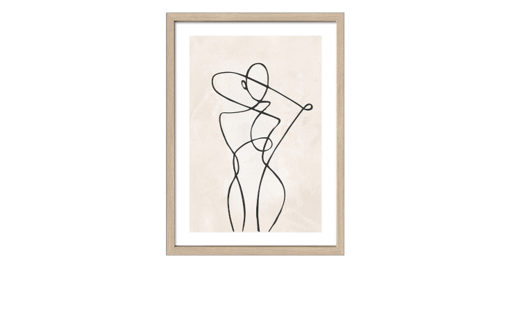 Rahmenbild Line Art Body 55 x 75 cm. Rahmenbild mit dem Thema - Line Art.