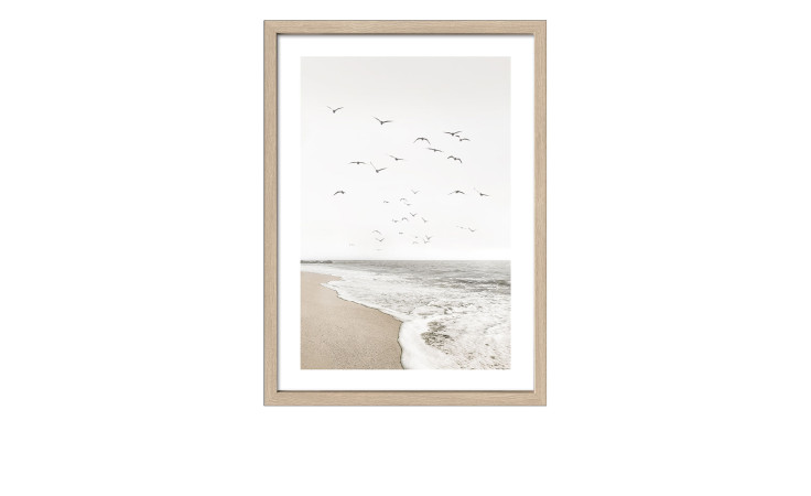 Rahmenbild At the Coast 55 x 75 cm. Rahmenbild mit dem Thema - Strand und Meer.