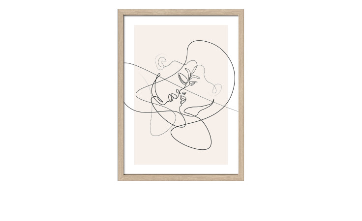 Rahmenbild Line Art Faces 55 x 75 cm. Rahmenbild mit dem Thema - Formen.