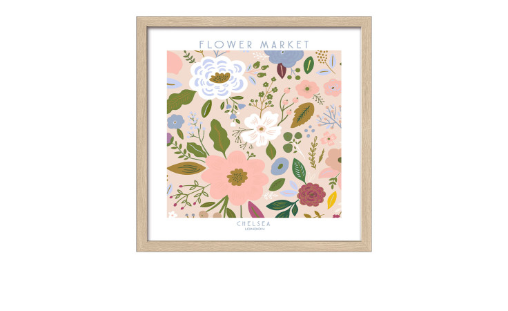Gerahmter Druck "Flower Market" von Pro-Art, 33x33 cm, mehrfarbig auf Holzwerkstoff mit Glasfront.