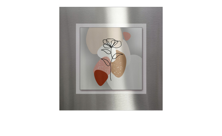 Pro-Art Alubild Line Art Leaves: Abstrakte Blätter auf Metall, 50x50 cm, moderner Kunstdruck.