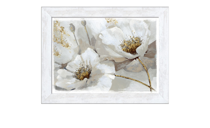 Rahmenbild Elegant 50 x 70 cm von Pro-Art: Mehrfarbiges Blumenbild mit Goldakzenten als stilvolle Wanddekoration.